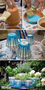 Created by sarah burrows and nick behr. Diy Project Painted Pot Herb Garden Colorfully Behr Garden Crafts Painted Flower Pots Herb Garden Pots