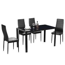 Pared down to its basic form, it proffers the judicious use of space. Durable 7 Piece Black Glass Table 6 Dining Table Set Chairs Metal Kitchen Room Ebay