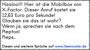 Haaloo Hier Ist Die Mobilbox Von X Factor Dieser Anruf Kostet