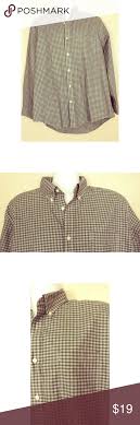 Lands End Green No Iron Original Oxford Shirt Very Nice