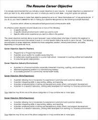43 for job resume samples objectives