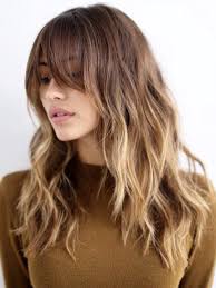 Ombre Brown to Blonde Lace Front Human Hair Wigs with Bangs Natural Gl
