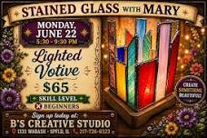 Stained Glass with Mary- VOTIVE
