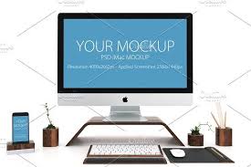 Imac And Iphone Mockup In White Iphone Mockup Mockup Psd Mockup