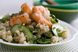 Quinoa Salad With Lime Ginger Dressing And Shrimp Recipe Yummy Quinoa Recipes Seafood Recipes Recipes