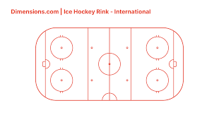 There are two standard sizes for hockey rinks: Ice Hockey Rink International Dimensions Drawings Dimensions Com