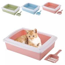 Yari Kapali Yuksek Cit Pet Kedi Tuvalet Ayrilabilir Kedi Kum Kabi Kedi Tuvalet Kopek Tepsisi Temiz Scoop Ev Plastik Kum Kutusu Malzemeleri Kedi Kumu Kutulari Aliexpress