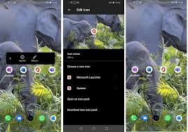 What android app alert icon (top left icon) has a circle with squiggly lines in the center (kind of like a w, soundwave, or pulse) and a small dot (not exactly a dot, but kind of looks like one) on the top center of the circle? Microsoft Launcher Icon Bearbeiten Andern Kommt Deskmodder De