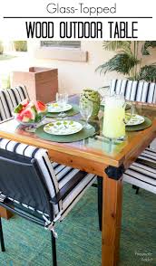 Her unique take uses one of our simple table kits flipped upside down to create the look. Glass Topped Wood Outdoor Table Pneumatic Addict
