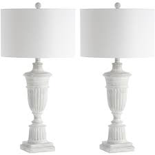 360 lighting modern table lamps set of 2 with usb port led touch on off silver white drum shade for living room bedroom family. Kylen Table Lamp Set Of 2 Safavieh Target