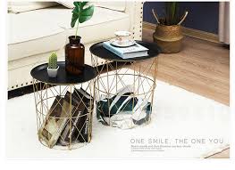 This product is a large, round round modern universal piece of furniture. Metal Coffee Table Living Room Sofa Side Table Dirty Storage Basket Tea Table Desk Console Table Minimalist Furniture Tv Tray World Best Brands