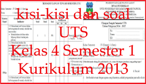 Pin Di Kisi Kisi Dan Soal Uts Semester 1 Kelas 4 Kurikulum 2013
