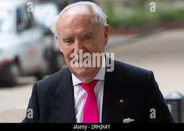 Sir Frederick Barclay at the Royal Courts Of Justice, central London, for  the latest stage of litigation between him and his ex-wife. A judge ordered  Sir Frederick, 88, to hand Lady Hiroko