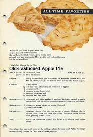 The only difference here is if you wanted to fully bake the pie. Old Fashioned Apple Pie 1961 The Vintage 1961 Cookbook Fabulous Pies From Pillsbury Old Fashioned Apple Pie Vintage Recipes Vintage Baking