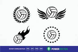 Volleyball Team Logo Emblem Design Svg Dxf Eps Png Files Graphic By Powervector Creative Fabrica Emblem Logo Volleyball Team Team Logo