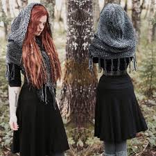 Last One Woven Hooded Capelet Hooded Shawl Oversized Viking Etsy Strega Fashion Fashion Gothic Outfits