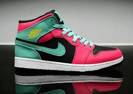 White Black Pink Green Jordan 1 Air Jordan 1 Gs Sneaker Green Pink Custom Air Jordans Air Jordan Shoes Original Air Jordans