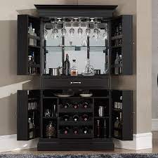 Shop for bar cabinet with fridge online at target. Ahb Francesca Corner Bar Cabinet Black Home Bars At Hayneedle Bar Sala Bar Da Esquina Bar Para Sala De Jantar