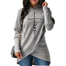 2018 new fashion faith print kawaii sweatshirt femmes sweatshirts hoodies women