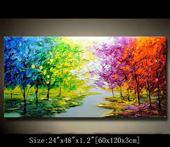 Contemporary Wall Artpalette Knife Paintingcolorful Etsy In 2020 Colorful Landscape Paintings Abstract Wall Painting Texture Painting On Canvas