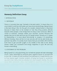 Honesty Definition Free Essay Example