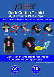 Follow our handy guide below that explains how you should print your. Flipkart Com Yorkker Dark Cotton T Shirt Inkjet Transfer Paper Pack Of 10 Sheets Of A4 Size Photo Paper For Diy Print T Shirts Clothes Use Inkjet Ink And Heat Press With Iron Unruled A4