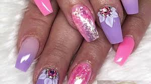 So, girls, i cannot imagine what is stopping you from getting these amazing wear gold rings as well. Pink And Purple Acrylic Nails Youtube