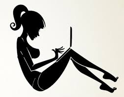 Resultado de imagem para menina no computador decoração