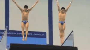 China's qin kai took silver and he chong won bronze. Funny Gifs Diving Gif Vsgif Com