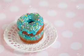 Shop target for sheets & pillowcases you will love at great low prices. Donuts With Blue Icing And Color Sprinkles In Knitted Saucer On Pink Background Stock Photo Picture And Royalty Free Image Image 40293684