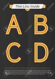 Help kids practice writing with these letter tracing worksheets that have 4 lines. Typographic Alphabet In A Set With Line Inside And Minimal Design Eps10 Vector Set 4 A B C D Letters Royalty Free Cliparts Vectors And Stock Illustration Image 51756322