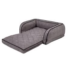 A sleeper sofa converts easily into a bed by folding out a frame and mattress from beneath the seat cushions. La Z Boy Duchess Fold Out Sleeper Sofa Dog Bed Dog Cuddler Beds Petsmart