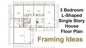 Although ranch style house plans are the most common design to take up the shape, you can go as traditional or as contemporary as you desire in your home. Three Bedroom Floor Plan For L Shaped House Framing Ideas Youtube