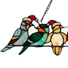 Birds On A Wire Stained Glass River Of Goods Multi Colored Santa Birds On A Wire Stained Glass Window Panel 18013 The Home Depot Stained Glass Windows Stained Glass Window Panel Hanging Stained Glass