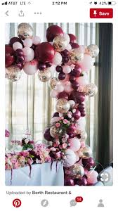 Elegant Black And Gold Balloon Arch Rose Gold Soft Pink And Burgundy Elegant Balloon Arch Wedding Balloons Balloon Decorations Balloons