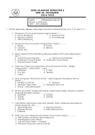 20210102 soal uts tematik kelas 2 sd mi semester 2.download soal ukk kelas. Doc Soal Ulangan Semester 2 Smk Al Muhajirin 2014 2015 Siti Umamah Munawaroh Academia Edu