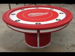 Round Custom Poker Tables With A Sports Theme Poker Table Custom Poker Tables Poker