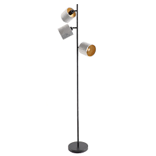 Stylish too, this lamp brings a hint of vintage industrial character to any room of the house. Grey Floor Lamp Tamana Fabric Modern On Off Switch On The Product Lampgiant Ie
