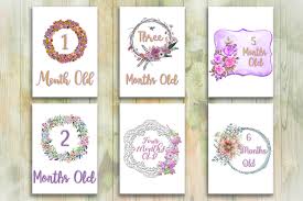 Milestone Signs Baby Months Cards Bottlecap4u