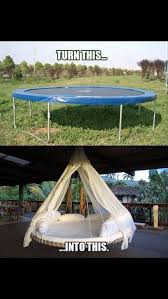 Simple Way To Transform A Trampoline Into Chic Seating Diy Hanging Diy Furniture Home Projects