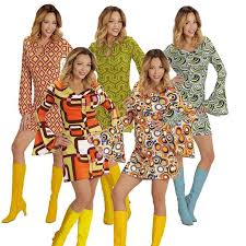 Top Damen Hippie Retro Kostum 60er 70er Jahre Pop Disco Kleid Groovy Minikleid Kleidung Accessoires Kostume Verkleidungen Kostume Eba 70er Jahre Outfit