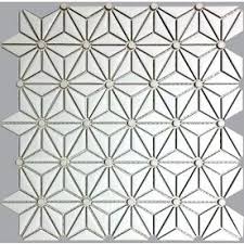 Black And White Ceramic Tile Backsplash Epoch Architectural Surfaces Geometric Star White 12 In X 12 In Ceramic Uniform Diamonds Mosaic Morocc Geometric Tile Backsplash Geometric Star Geometric Tiles