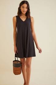 Vilna Ribbed Swing Dress Black Dresses Amour Vert Toxic Clothing Swing Dress Dresses