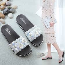 Wholesale Slipper Women Fashion Flat Shoes Ladies Shoes Pearl Sandal Buy Pearl Sandal Ladies Sandals Flat Sandals Product On Alibaba Com