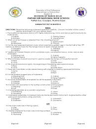 Simply click the download link beside your respective grade levels to get your free and direct copies. Summative Test In Mapeh 8 Cigarette Tobacco Smoking