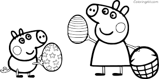 Maybe you would like to learn more about one of these? Peppa And George Holds Easter Eggs Coloring Page Coloringall