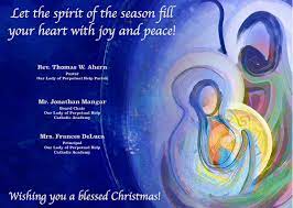 Virgin madonna mary with christ child jesus holiday card. Olph Christmas Card Min Our Lady Of Perpetual Help Catholic Academy