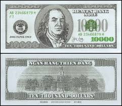 For one thousand lei you get today 244 dollars 25 cents. China Chinese Hell Money Heaven Money Banknote 10 000 Dollars Unc