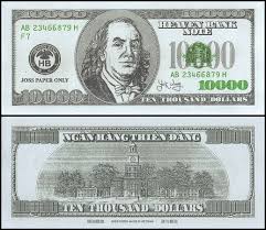 Dolar kuru en son ne kadar oldu? China Chinese Hell Money Heaven Money Banknote 10 000 Dollars Unc