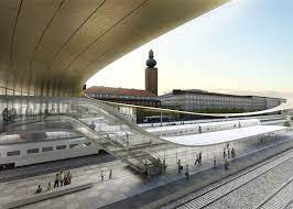 Big Unveils Transport Hub For One Of Sweden S Biggest Cities Train Station Architecture Transport Hub Travel Center